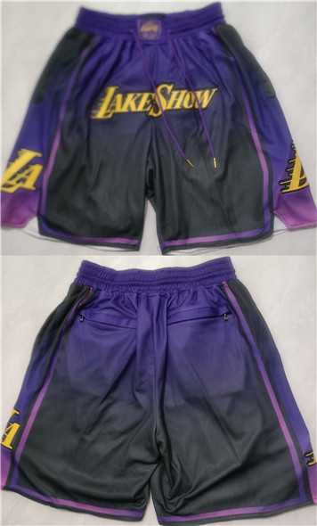 Los Angeles Lakers Purple Black 2025 City Edition Shorts (Run Small)